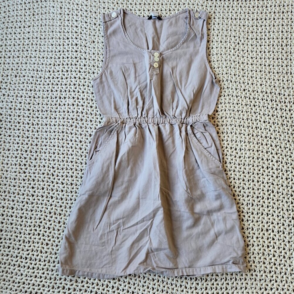 J, Crew Beige/Light Tan Sleeveless Cotton Blend‎ Lightweight Dress Size 4
